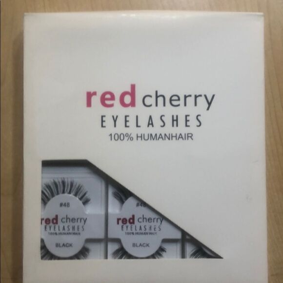 Box of 12 Lashes 100% Human Hair red Cherry #48 - Picture 2 of 4